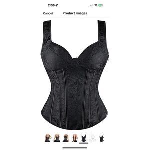 NWT Kimring Women's Gothic Jacquard Shoulder Straps Tank Overbust Corset Bustier